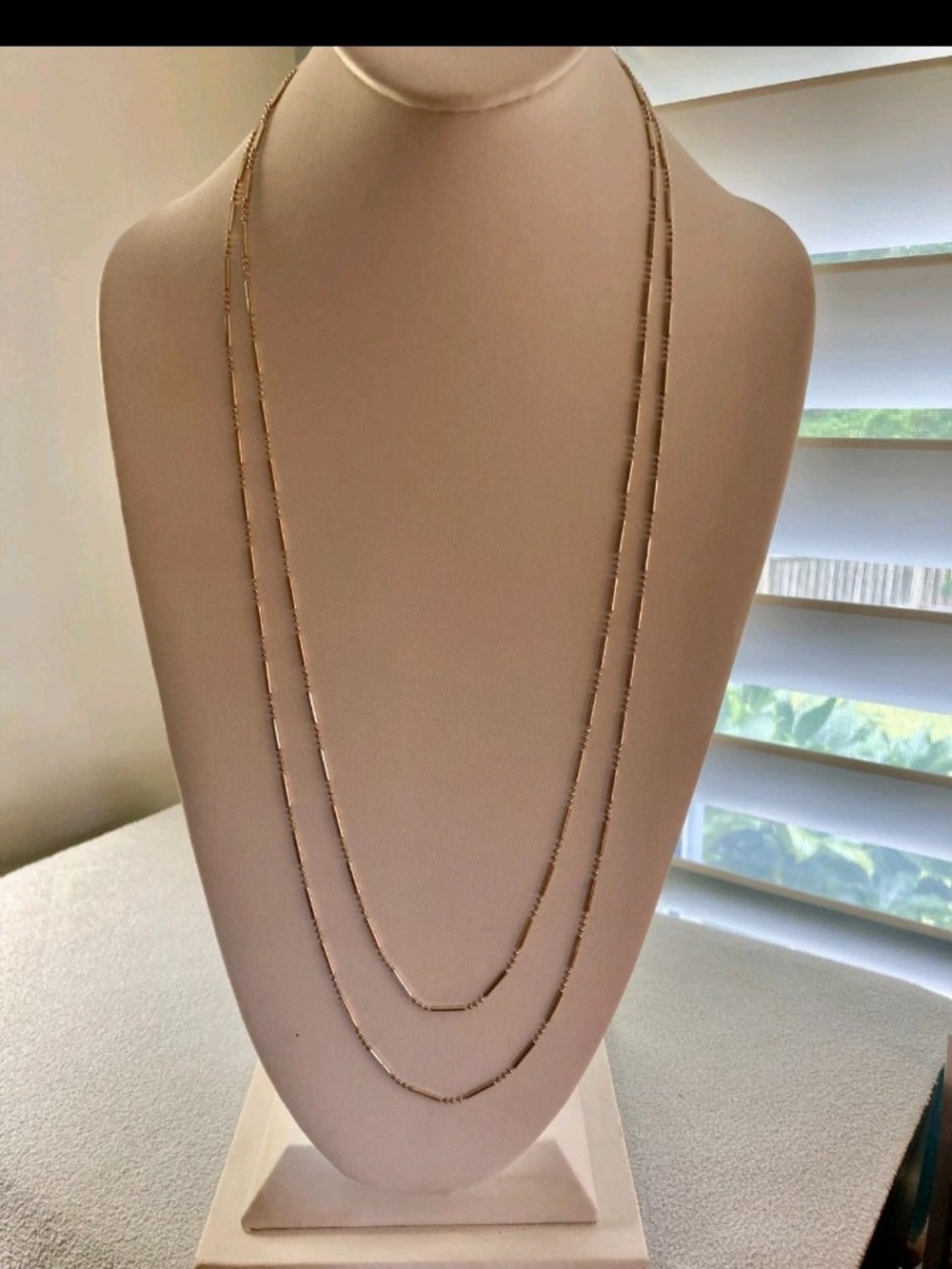 Elegant Double-Layer  Sterling Silver Station Necklace - Women Jewelry
